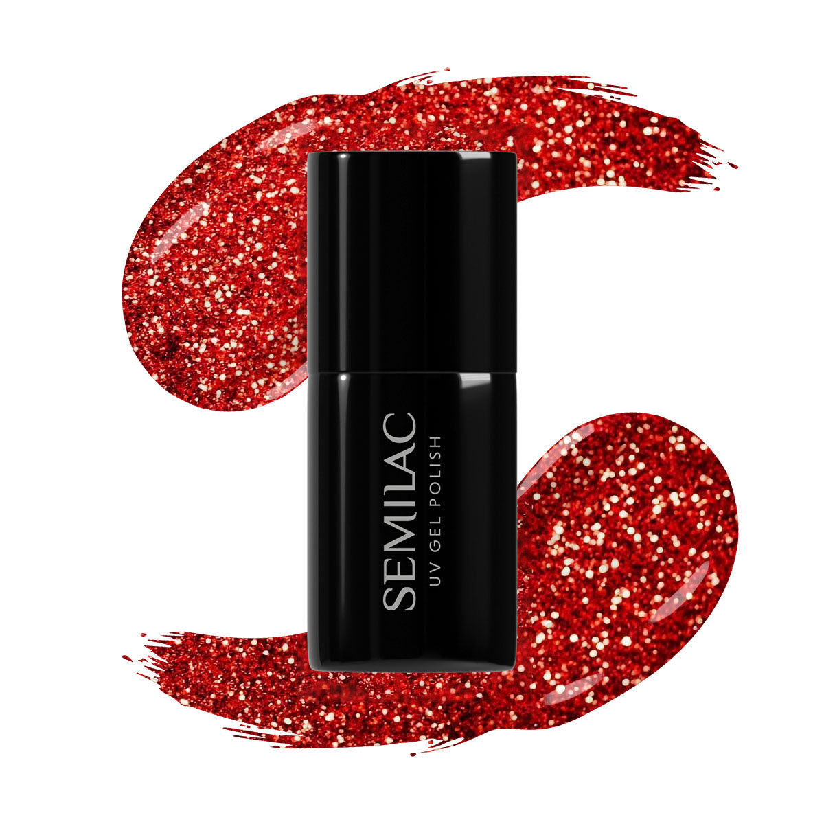 Semilac 318 Burgundy Red Glitter UV Gel Polish 7ml - Semilac UK