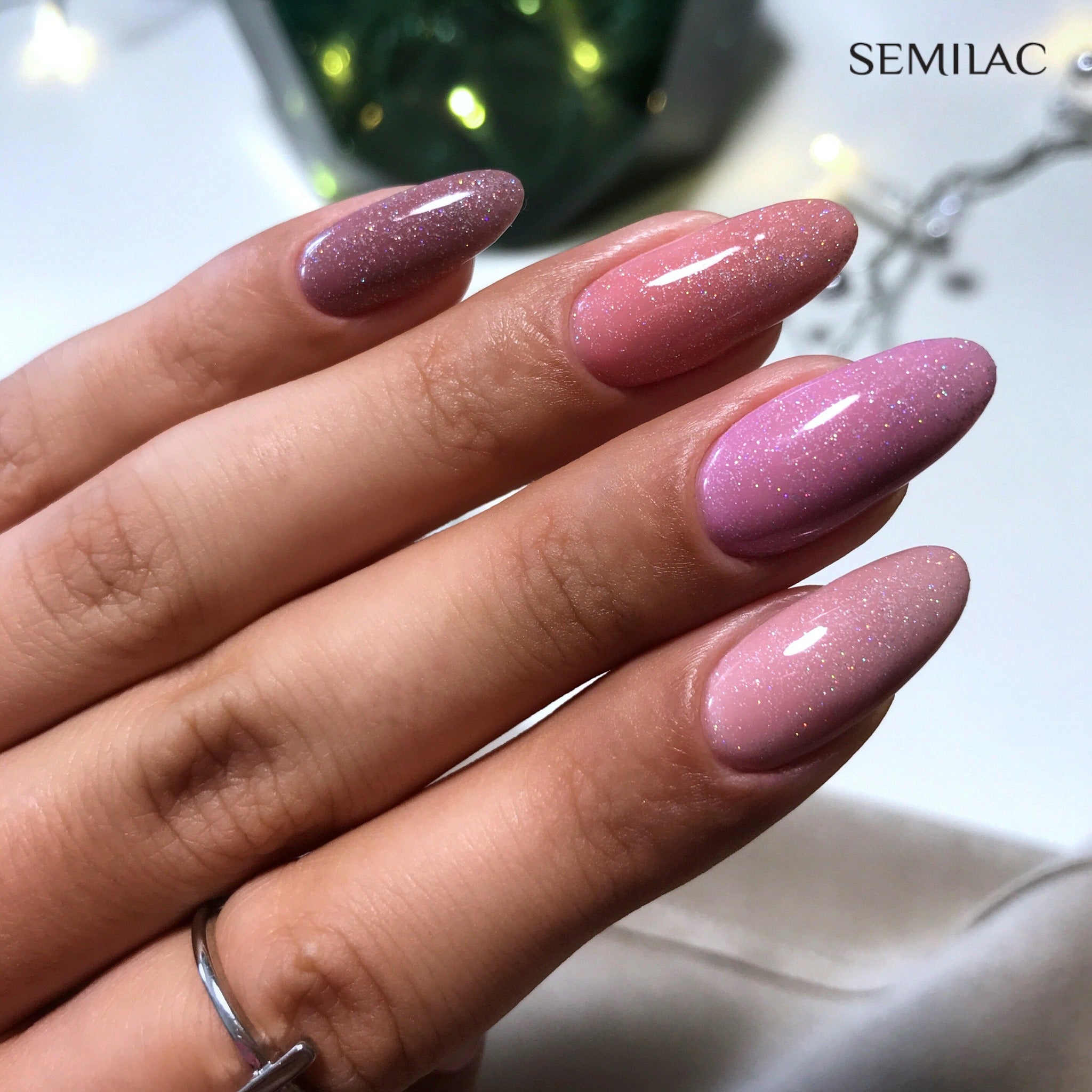 Semilac 319 Shimmer Dust Pink UV Gel Polish 7ml - Semilac Shop