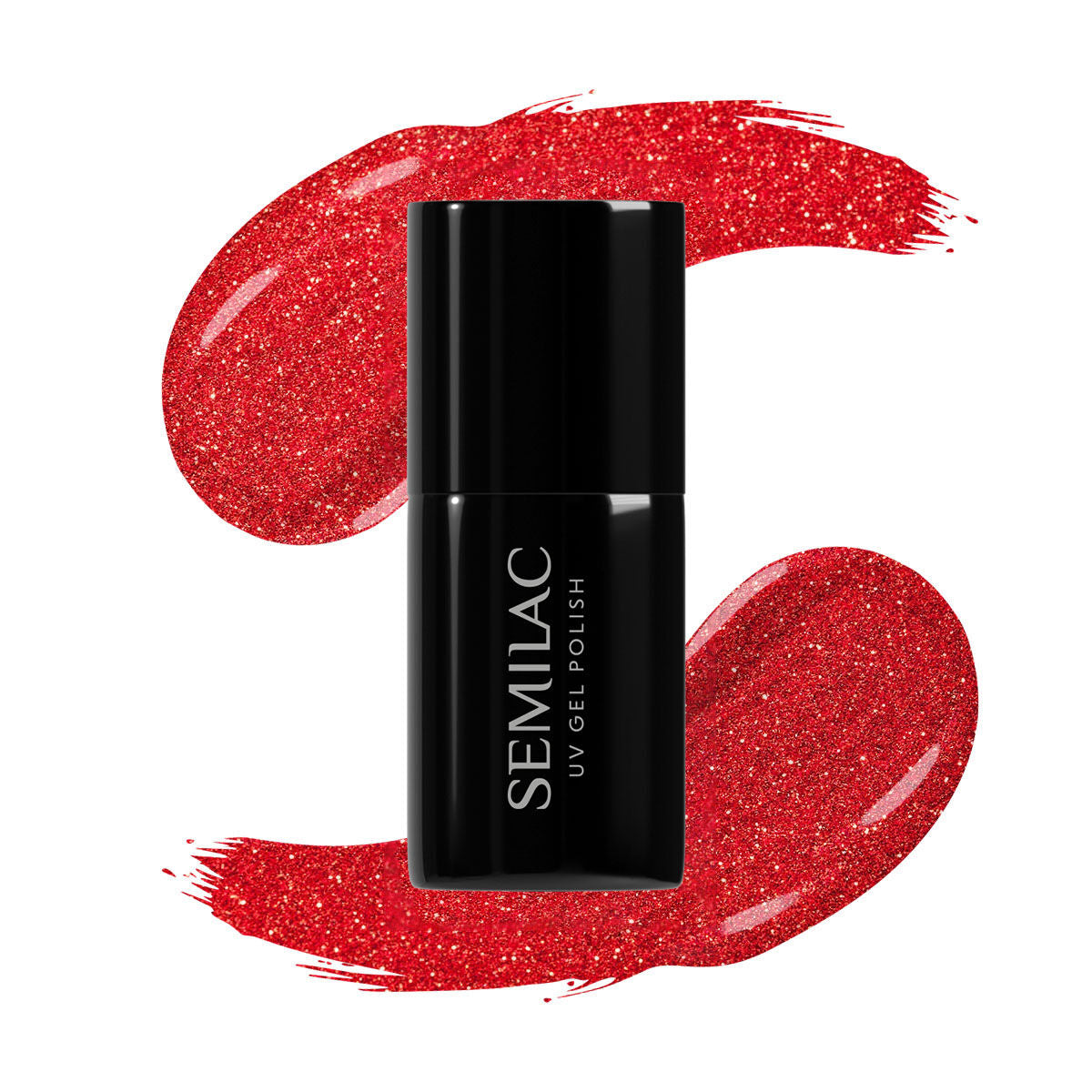 Semilac 346 Chic Red Glitter UV Gel Polish 7ml - Semilac UK