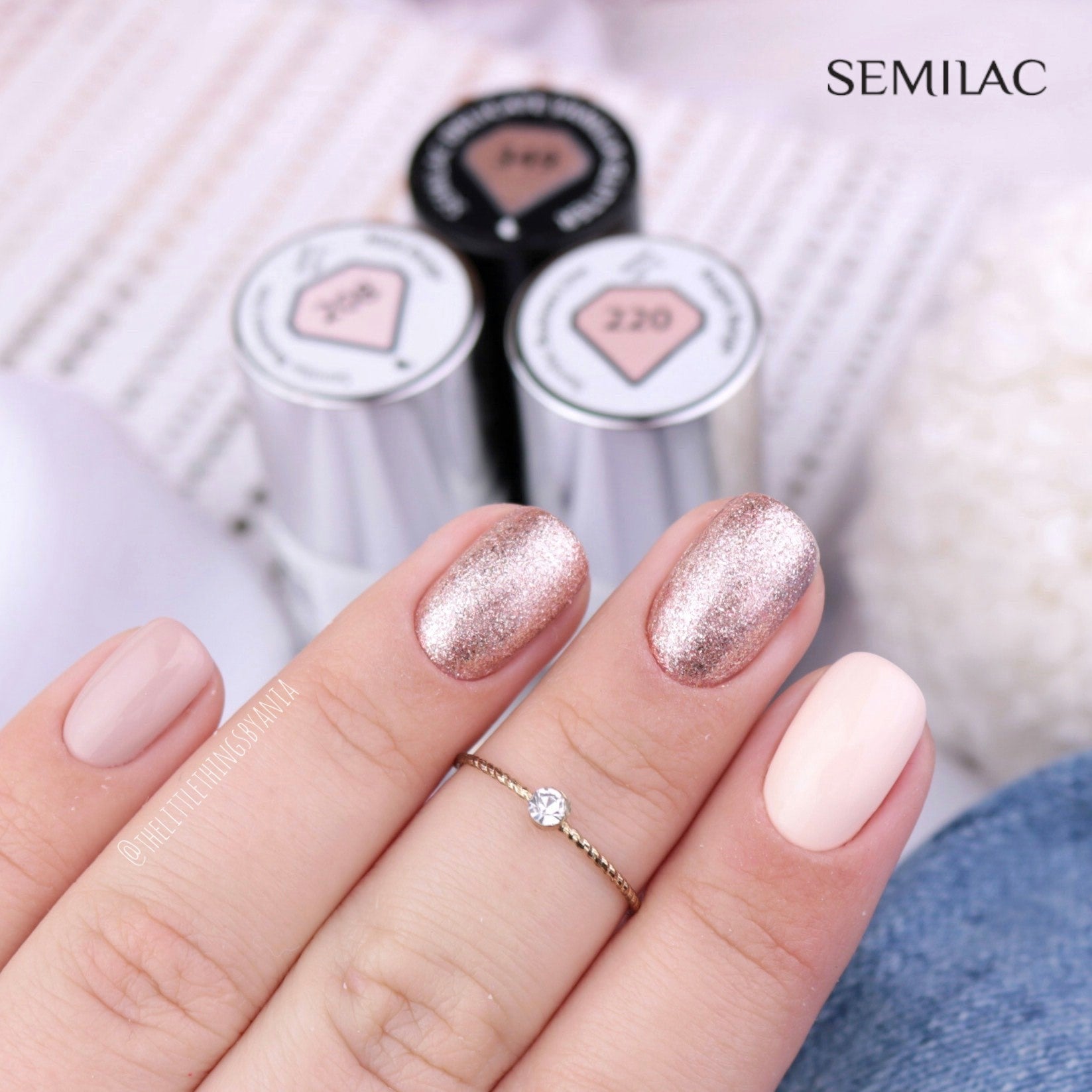 Semilac 349 Delicate Vanilla Glitter UV Gel Polish 7ml - Semilac Shop