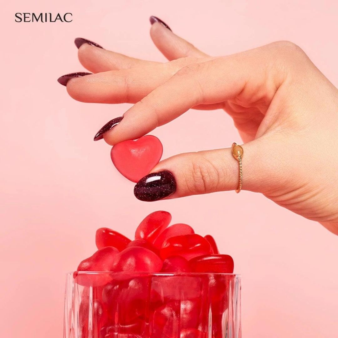 Semilac 393 Sparkling Black Cherry UV Gel Polish 7ml - Semilac UK