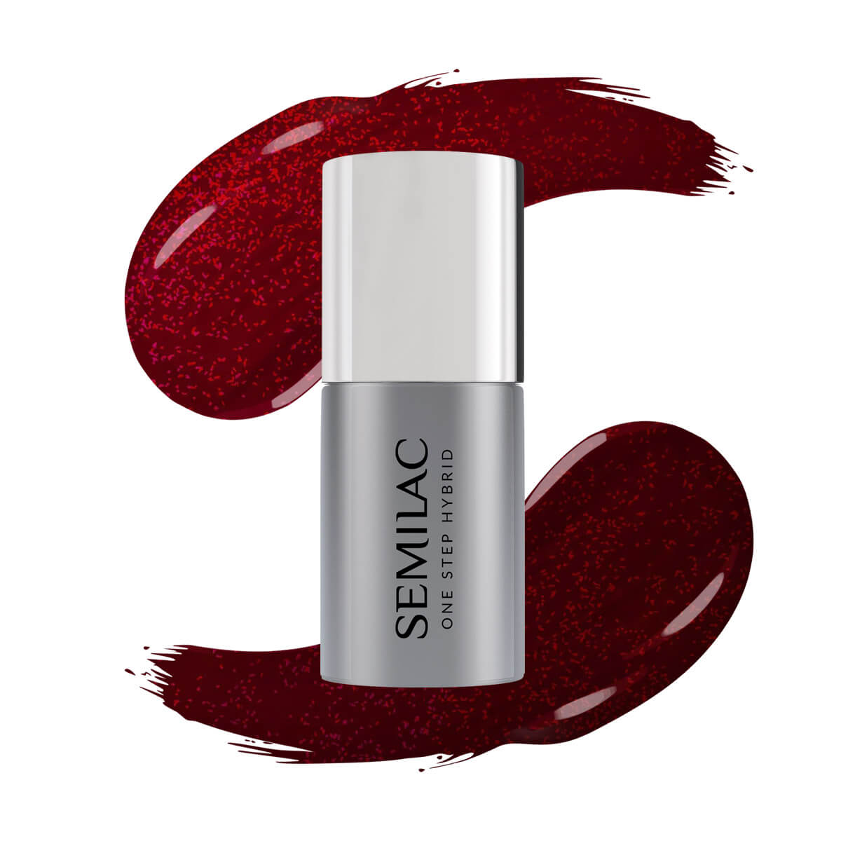 Semilac One Step Gel Polish Bottle 5ml 590 Glitter Red - Semilac UK