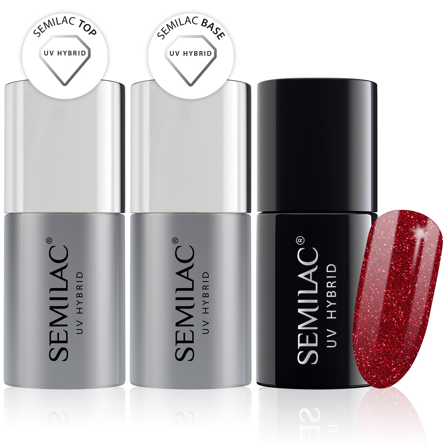 Semilac Base + Top + 026 My Love UV Gel Polish Set - Semilac Shop