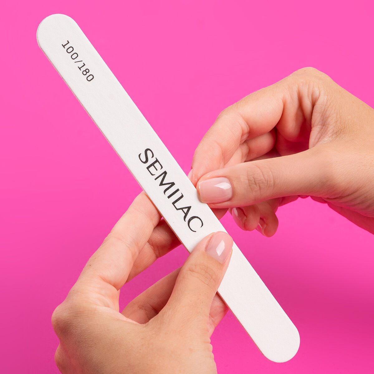 Semilac "Wooden White" 100/180 Nail File - Semilac UK